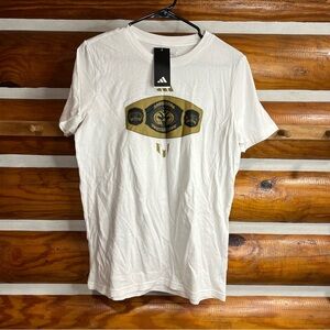 Adidas White and Gold Graphic Men's Tee